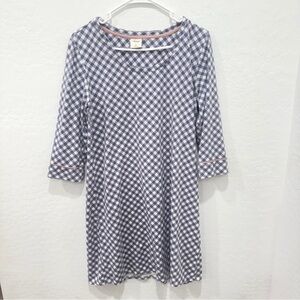 Soma NightgownPajamas Womens Medium Blue White Gingham Plaid Loungewear Cozy